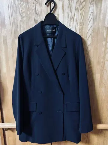 미즈이로 인디 네이비 더블 브레스트 테일러드 자켓