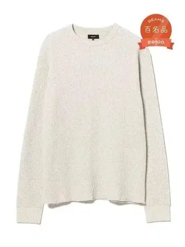 BEAMS 서멀 티셔츠 크루넥 백명품 S 사이즈 오트밀