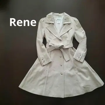 새상품급 Rene 루네 A라인 까멜리아 버튼 울 코트 사이즈 36