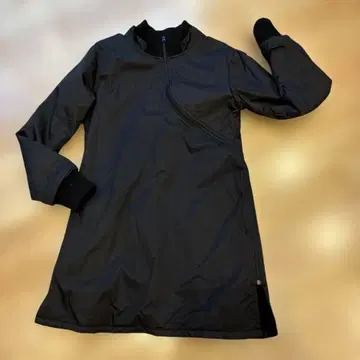 블랙 코트 변형 집업 후드 없음