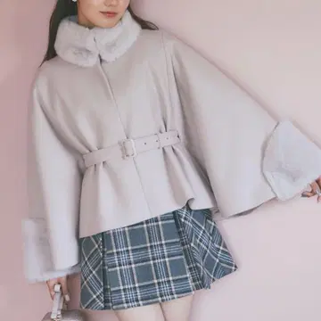 2WAY 퍼 & 벨트 케이프 라이크 코트 tocco closet