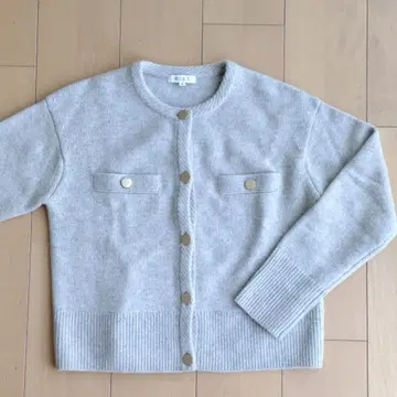 PLST 그레이 버튼 가디건 M