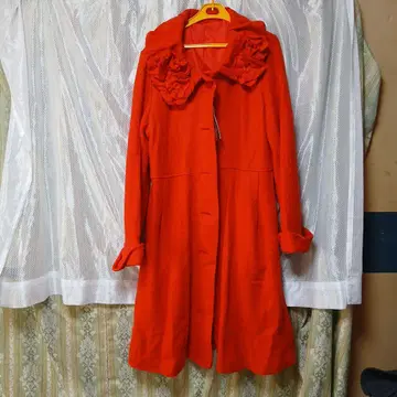 플라워 모티브 롱 코트