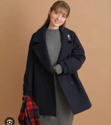 새상품급 더블 버튼 P코트 네이비 코트 앱와이어