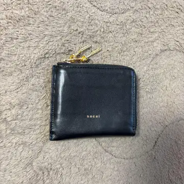 sacai 블랙 가죽 코인 케이스