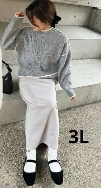 시마무라 YUI 그레이 케이블 짜임 3L