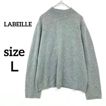 LABELLE 긴팔 터틀넥 스웨터 L 그레이 캐시미어 100%