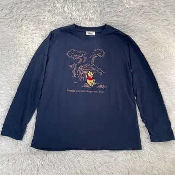 푸우 디즈니 긴팔 셔츠 네이비 M