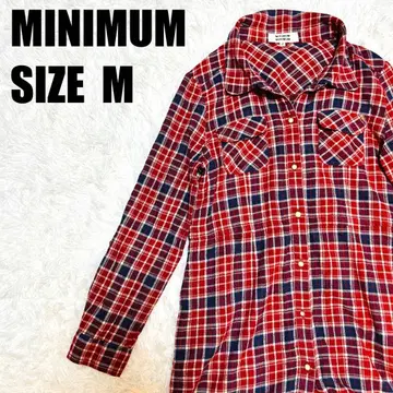 MINIMUM 체크 셔츠 원피스풍 튜닉 기장 여성용 M 241