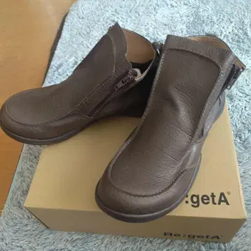Re:getA 브라운 가죽 숏부츠