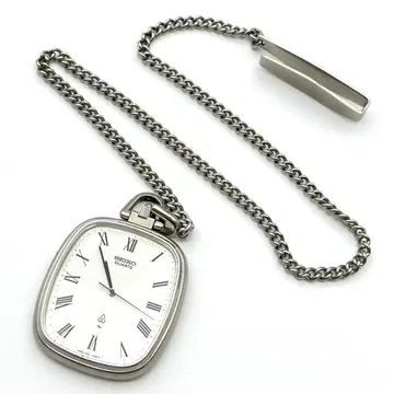 고품질 세이코 앤티크 회중시계 스퀘어 배터리 교체 완료 3침 실버