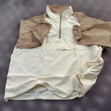 agu 하프 지퍼 자켓 L 사이즈 베이지 아이보리