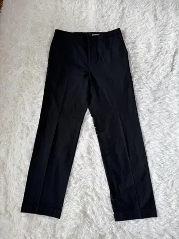 마가렛호웰 팬츠 블랙 코튼 혼방 밑단 롤업