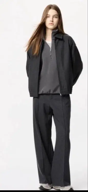 UNIQLO 브러쉬드 저지 와이드 팬츠 S