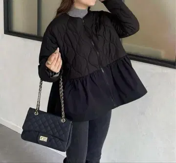 prose verse 퀼팅 절개 페플럼 블루종 M 아우터 코트