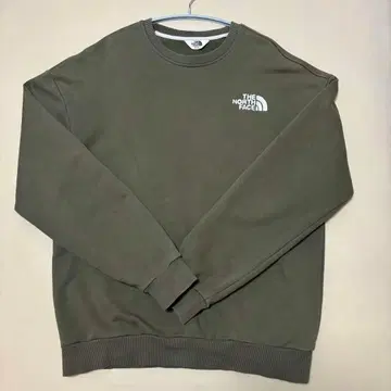 North Face 로고 자수 맨투맨 화이트 라벨