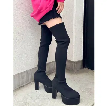 GYDA 니트 니하이 부츠