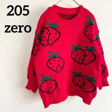 205 zero 딸기 스웨터 빈티지 코디 귀여운 화려한 가을/겨울 레드