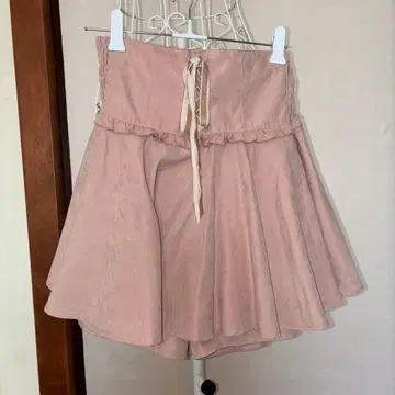 핑크 플레어 스커트 리본 포함