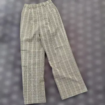 체크 무늬 와이드 팬츠