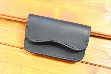 미니 트래커 월렛 블랙 실 블랙 가죽 도치기 가죽