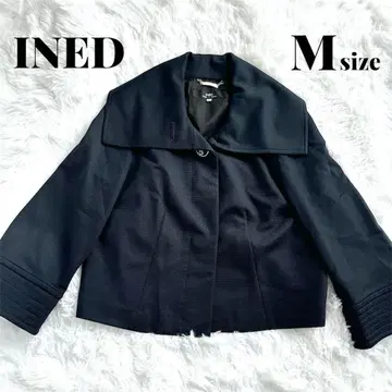 새상품급 INED 이네드 빅 컬러 케이프 코트 네이비 라이트 아우터