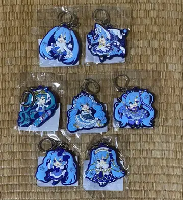 하츠네 미쿠 유키 미쿠 양면 러버 키링 7개 세트