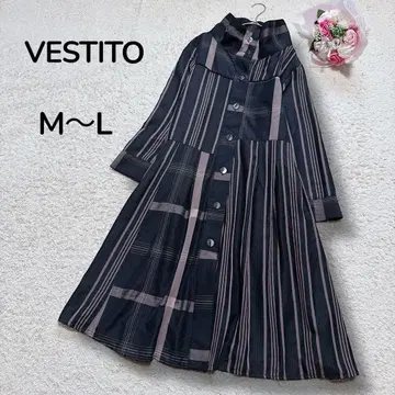 [ VESTITO ] 스탠드넥 체크 무늬 성숙한 멋 턱 절개 코트 ML