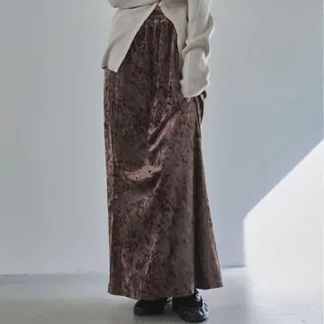 feepur 크러쉬 벨로아 머메이드 스커트