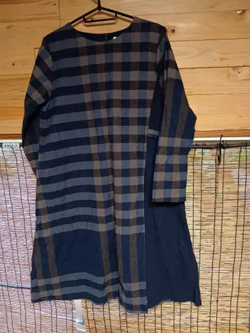 체크 무늬 코튼 원피스