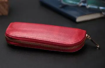 안경 케이스 가죽 천연 가죽 컴팩트 경량 빨간색 레드 선물 기프트