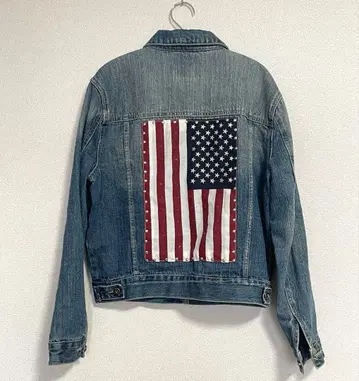 FOREVER 21 미국 국기 디자인 데님 자켓