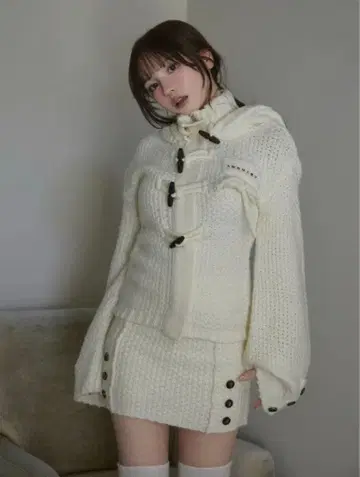 andmary Cable knit jacket set up