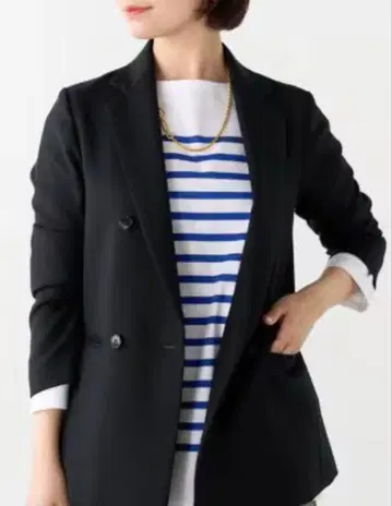 IENA 울 서지 W 앞 자켓 38 다크 네이비 안감 부착 일본제