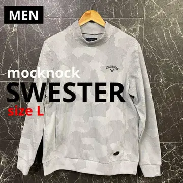 캘러웨이 남성용 올 패턴 모크넥 니트 스웨터 [ L ]