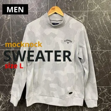 캘러웨이 남성용 올 패턴 모크넥 니트 스웨터 [ L ]