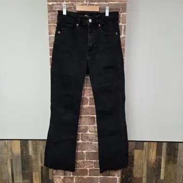 ZARA 자라 블랙 데님 스트레이트 청바지 28인치