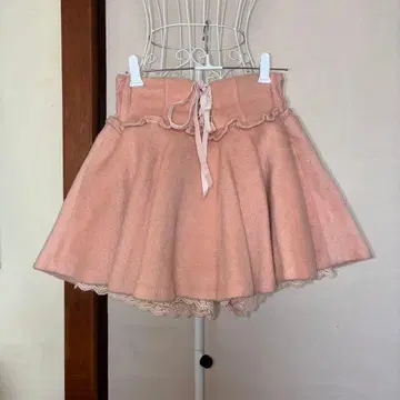 핑크 플레어 스커트 리본 포함