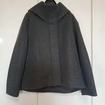 GU 코지 멜톤 숏 후디 코트 다크 그레이 WOMAN M