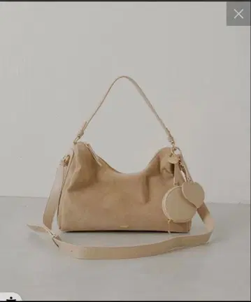 Chico 파우치 참 포함 스웨이드 콤비 보스턴 백 베이지