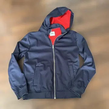 ZARA 네이비/레드 후드 부착 점퍼