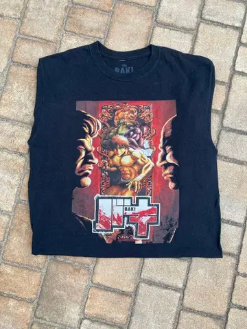 BAKI 그래픽 프린트 T셔츠 M 사이즈 블랙