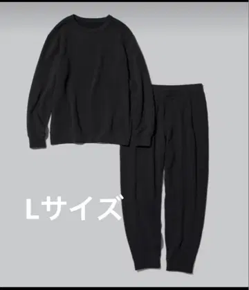 WORKMAN MEDIHEAL 블랙 플리스 트레이닝복 팬츠 세트 L