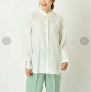 a.V.V 2WAY 프릴 칼라 블라우스 셔츠 화이트 S 세레모니 대응