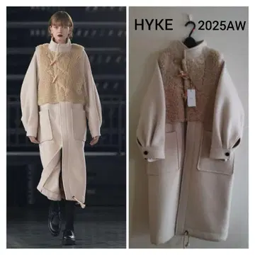 [택 포함 새상품] HYKE 2025AW 롱 코트 베이지