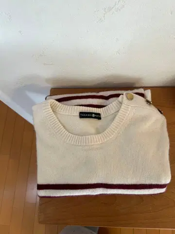 타카시마야 캐시미어 100% 보더 니트 오쿠사 나오코