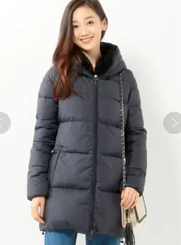 [ DUVETICA ] 퍼 후드 다운 자켓 블랙