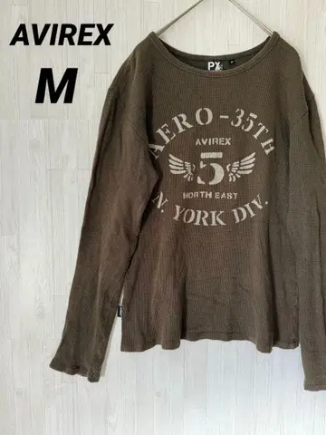 AVIREX 올리브 긴팔 티셔츠 M