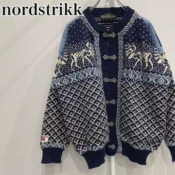 nordstrikk 울 니트 가디건 노르웨이산 사슴 패턴 S 사이즈