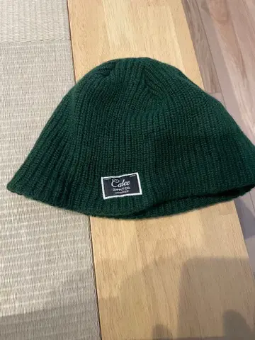 CALEE 니트 모자 다크 그린